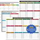 2026 Wall Calendar 11x17 Inch - 2 Pack Reversible (Vertical/Horizontal) Desk Calendar (Thick Cardstock) + Bonus 1 Pack Dry Erase Planner - Yearly Calendar for Office, School, Home