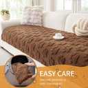 Waterproof Couch Cover for Dogs Non-Slip Pet Couch Covers for Sectional Sofa, Thick Soft Washable Sofa Covers for 3 Cushion Couch Sofa Pet Friendly (Brown, 35 * 95)