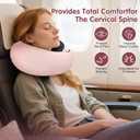 Travel Neck Pillow, Memory Foam Neck Support for Airplane, Car & Office, Breathable Portable Design with Eye Mask, Earplug Holder & Carry Bag, for Women&Men