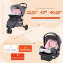Baby Trend EZ Ride Travel System with EZ-Lift Infant Car Seat, Dash Pink DFM 05/05/2026