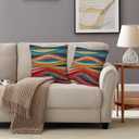 Colorful Pillow Covers Set of 2, Mid Century Modern Decor Throw Pillows 20x20, Boho Pillowcases for Living Room & Bedroom