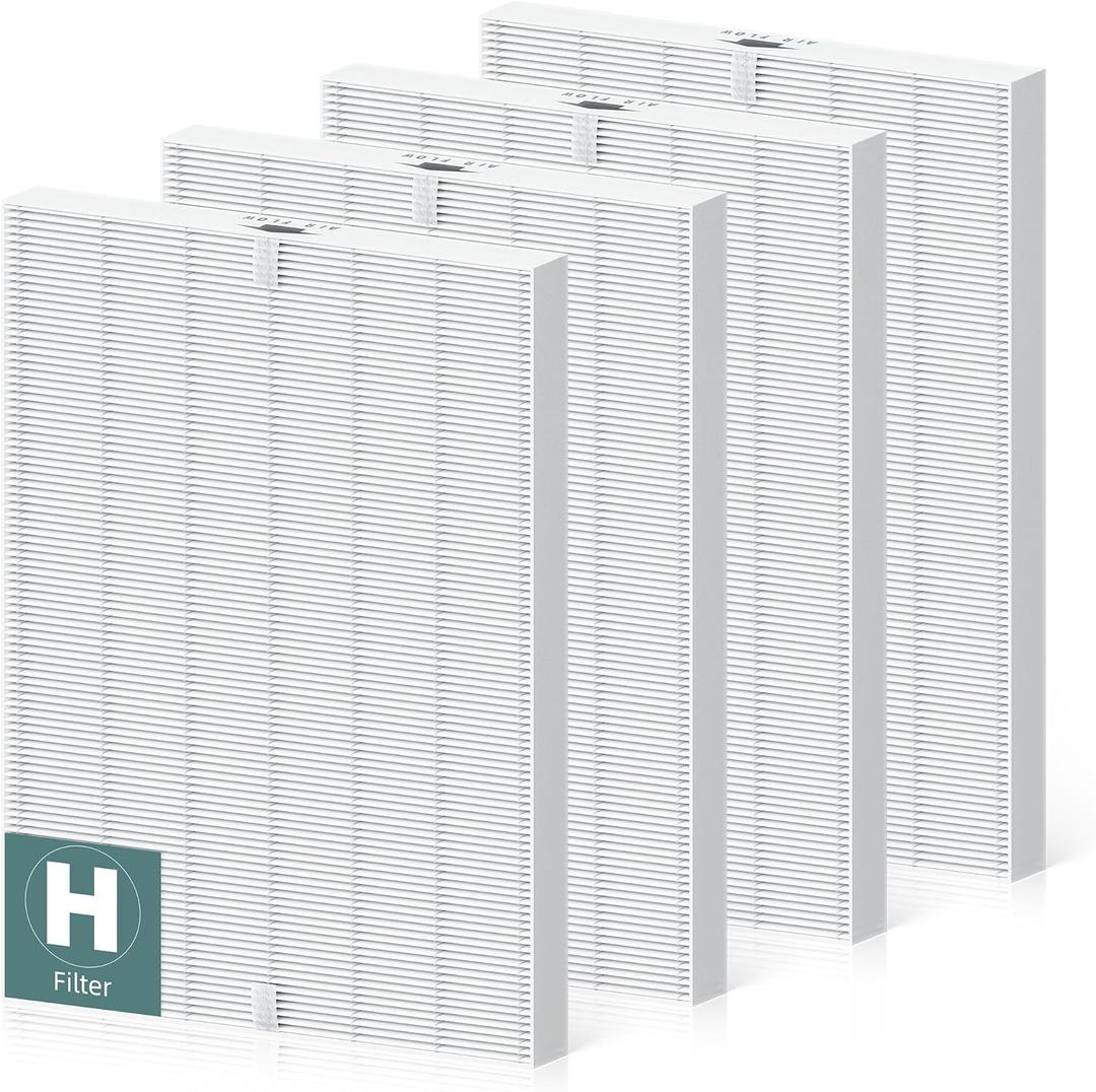 4 Pack 116130 HEPA Replacement Filter H for Winix PlasmaWave Air Purifier 5500 5500-2 C535 5300 5300-2 6300 6300-2 P300 AM90 9000 5000 5000B C909 9800, H13 True HEPA Filter