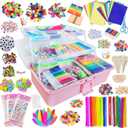 Itopstar 3000 Kids Arts and Crafts Supplies for Kids Crafting Supply in 3 Layered Plastic Art Box All in One Ages 8 9 10 11 & 12 Year Old Girls & Boys Crafting Supply Set