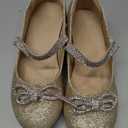 K KomForme Girls Dress Shoes Princess Bow Flats with Rhinestone for Wedding Party, Toddler/Little Kid/Big Kid 12