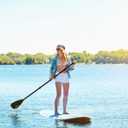WOOWAVE SUP Paddle Adjustable 3 Piece Stand-Up Paddles Floating Portable Paddle Board Accessories (Aluminum Alloy, Fiberglass, Carbon Fiber Optional)