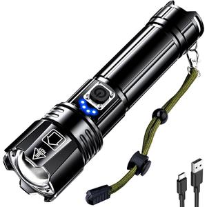 AKNEAR Rechargeable LED Flashlight 99000 High Lumens, Super Bright Flashlights with Zoomable & USB C Rechargeable & 5 Light Mode & IPX-7 Waterproof, Powerful Flash Light for Home, Hiking, Camping