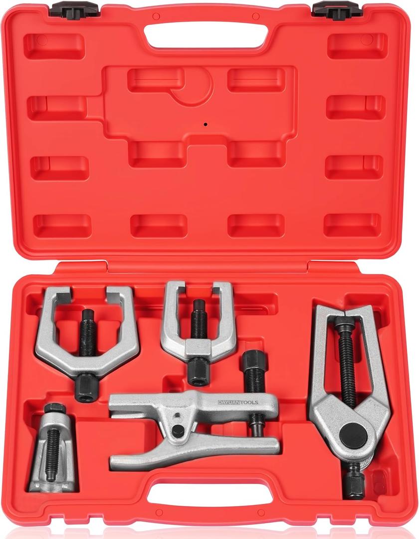 DAYUAN 5pcs Professional Front End Service Tool Kit, Pitman Arm Puller, Ball Joint Separator Tie Rod Remover Tool