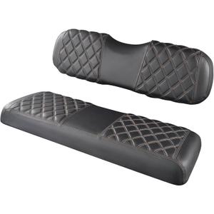 LKV Golf Cart Seat Covers for EZGO, Yamaha, Club Car and Other 2-Seat Golf Carts,OEM Ordinary Front Seat Cushion, Anti-Scratch Thick Vinyl Leather Diamond Golf Cart Seat Covers