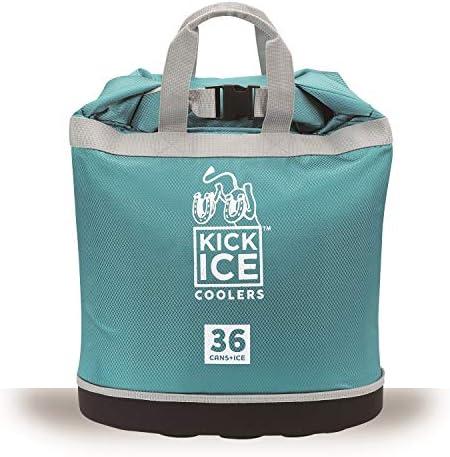 KickIce Dry Bag + Soft Cooler with PVC Free Leakproof Lining + Rolltop Closure for Kayaking, Beach, Rafting, Boating, Hiking, Camping and Fishing, Holds 36 Cans + Ice, 30L, Teal