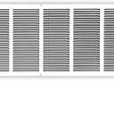 HVAC Premium 36'' x 10'' [Duct Opening] Flat Stamped Steel Return Air Grille - Sidewall and Ceiling - HVAC Vent Duct Cover - White [Outer Dimensions: 37.75''w X 11.75''h]