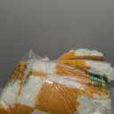 KICMOR 4x6 Rugs for Bedroom Living Room, Orange and Cream White Fluffy Fuzzy Checkered Shag Area Rug Shaggy Bedside Carpet, Furry Plush Soft Rug for Kids Boys Girls Room Nursery Playroom Home Decor