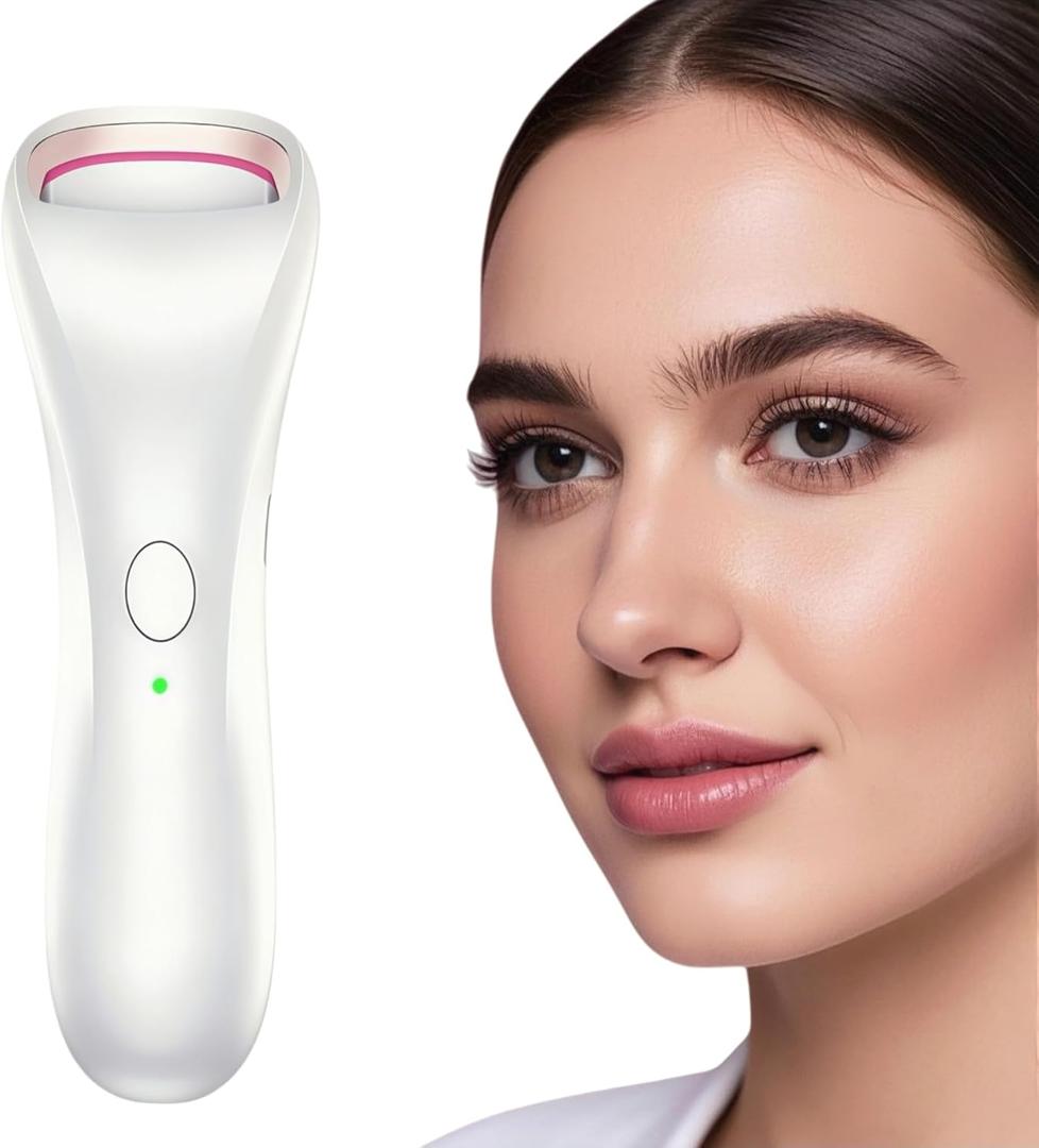 Heated Eyelash Curler, Fast 15s Heat up, Rechargeable Electric Lash Curler, 2-Level Adjustable Temp, for All Lash Types, Safe Anti-Burn, Quick Natural Curling Lashes, for Long-Lasting Curls