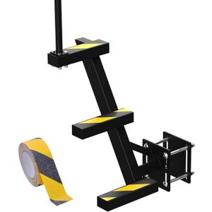 Boat Trailer Steps with Handle, Heavy Duty 3-Step Ladder for Trailer Tongue, with Non-Slip Step Pads, 500 lbs Load Capacity, Universal Fit for Most Bass Boats and Deep V Boats