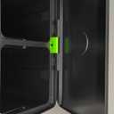 Amazon Basics Dual Compartment Recycling Trash Can with Soft-Close Lid and Removable Liner Buckets, 60 Liters, Rectangular, Grey, Silver