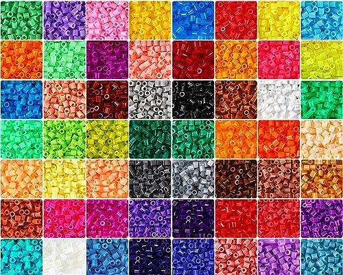Libima 14000 Pcs 56 Colors Fuse Beads Bulk for Kids Art and Crafts Assorted Iron Beads Set Multicolored for Birthday Gift Bracelet Making Accessories (5mm)