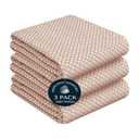 HEIRLOOM COMFORT Brown Honeycomb Kitchen Towels 3 Pack, 16x26 Inch, 100% Cotton, Quick Dry, Soft, Absorbent, Reusable & Washable Dish Towels for Drying Dishes, Cleaning, and Everyday Use