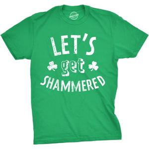 Mens Shammered T Shirt St Funny Saint Patricks Day Green Drinking Tee for Guys