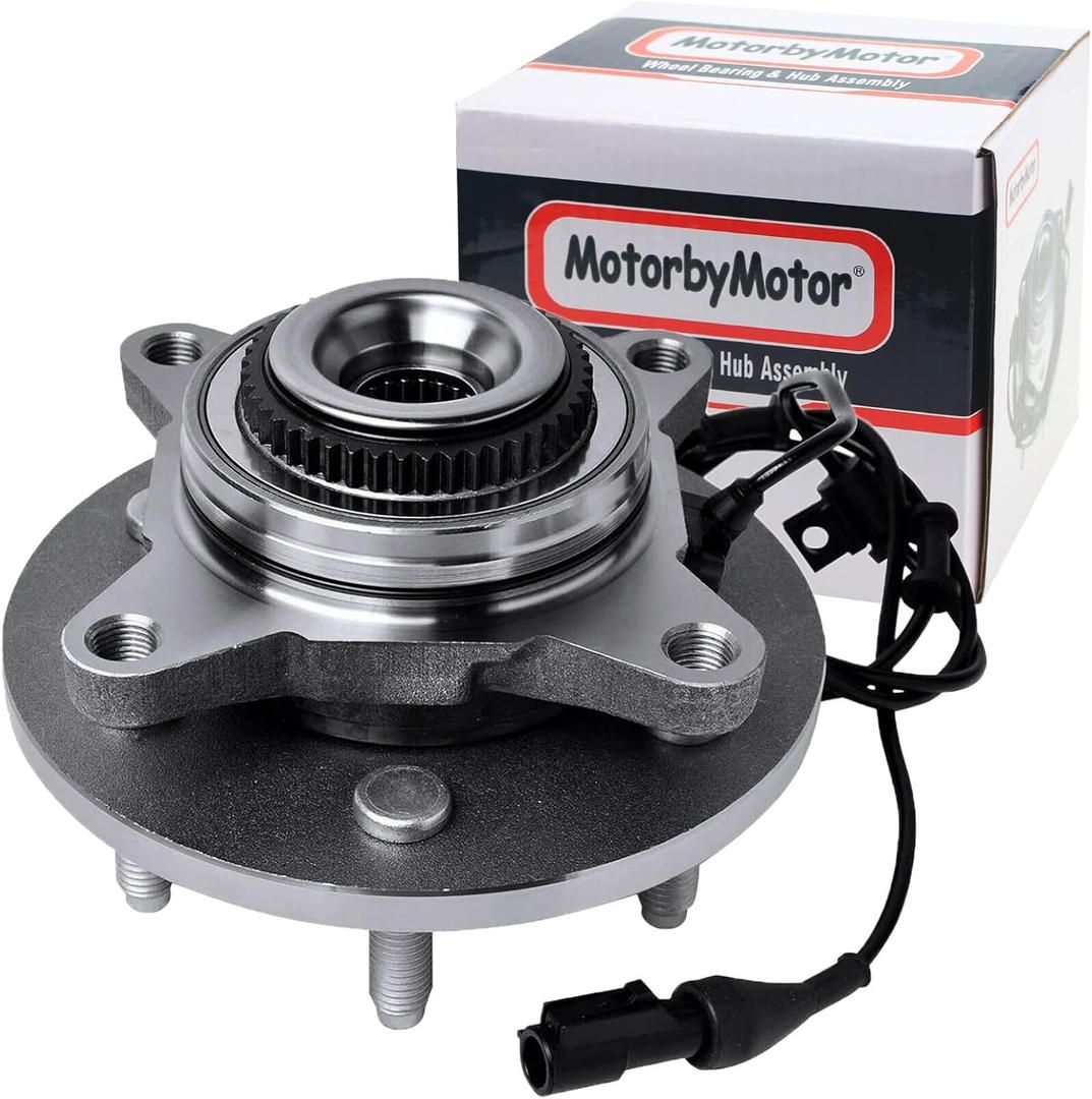 MotorbyMotor 515079 Front Wheel Bearing and Hub Assembly 4WD with 6 Lugs Fits for Ford F-150, Lincoln Mark LT Navigator Low-Runout OE Directly Replacement Hub Bearing w/ABS