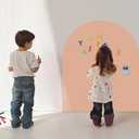 Magnetic Arch Wall Decal, 40 x 32 Upgraded Self-Adhesive Magnetic Chalkboard for Wall, Magnet Wall Drawing Learning for Kids Playroom, School, Home (Light Pink