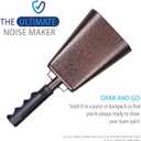 Deke Home - 2 Pack 10 Inch Steel Cowbells with Handle, Loud Noise Makers for Football, Sports, Parties, Competitions, School Spirit & Safety, Large Hand Bell for Cheering & Percussion Instrument (Copper)