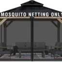 Aoodor Universal 10x10 ft Gazebo Mosquito Netting, Replacement 4-Panel Sidewalls with Double Zippers for Patio, Backyard, Deck, and Lawn (Netting Only, Black)