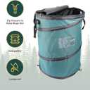 Coghlan's Deluxe Durable Pop-Up Trash Can Collapsible Garbage Bin with Zippered Lid, Bag Clips, and Anchoring Points for Camping, Home, and Outdoor Use 29.5 Gallon