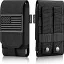 Tactical Molle Phone Cover Case, Heavy Duty Loop Belt Holster Pouch with Flag Patch for iPhone 17 Pro Max/Air/17 Pro/17/16 Pro Max/15 Pro Max/14 Pro Max/13 Pro Max, for Galaxy S26 Ultra