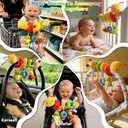 Spiral Car Seat Toys - Baby Sensory Soft Plush Hanging Toys for 0-12 Months Stroller Crib Accessories, Essentials for Expecting Moms & Baby Shower Registry Gift