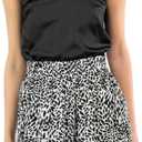 SANDY & SID 2025 Summer Womens Shorts Dressy Elastic Waist Pull On 5 Inch Inseam Pockets High Rise Stretchy Beach Casual Wear (X-Small, Black / White)