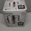 FineDine Double-Wall Stainless Steel Insulated Ice Bucket with Lid & Ice Tong [3 Liter] Included Strainer Keeps Ice Cold & Dry, Carry Leather Handle, Home Bar, Chilling Beer, Champagne Bottle