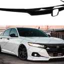 3Pcs Front Grille & Eyelid Cover Set, Compatible with 2021-2022 Honda Accord 10.5th Gen Sedan (Glossy Black)