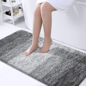 OLANLY Bathroom Runner Rugs 44x24, Extra Soft Absorbent Microfiber Bath Rugs, Rubber Backing, Quick Dry, Machine Washable Bath Mats for Bathroom Floor, Tub and Shower, Home Decor Accessories, Grey