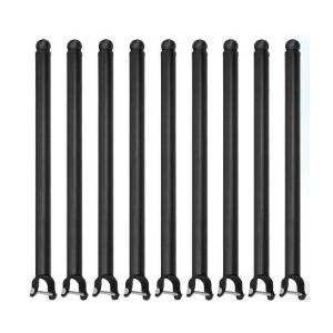 9 Pack Chain Link Fence Extension, 25.2'' Fence Extension Height, Galvanized Post Extender for Dogs and Privacy (1-3/8'') Black