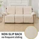 HAOMAIJIA Waterproof Recliner Couch Cover Non-Slip Reclining Couch Covers Faux Fur Soft Thick Washable Recliner Sofa Covers 3 Seater Furniture Protector with Elastic for Dogs pet (Off White 3 Seater)
