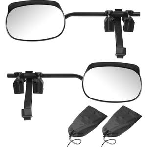 Mirror Extenders for Towing,Car Accessories Towing Mirror Extensions,Universal Adjustable Convex Clip-On Side Mirrors Extensions with RainGuard,Suitable for Most Trailers,Trucks,Cars,RVs