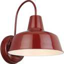 Design House Mason Farmhouse Gooseneck Barn Light, Outdoor Exterior Porch or Patio Wall Light Fixture, Rustic Red, 8 Inch Diameter, 1-Pack, 520559