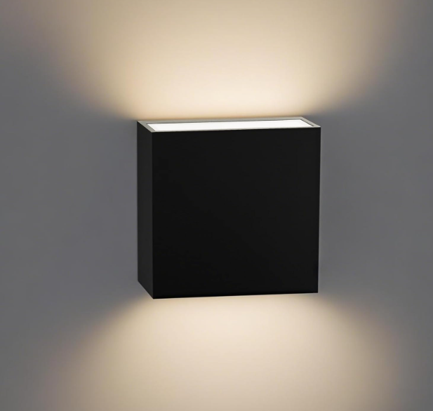 Wall Light Up Down Outdoor LED Wall Mount Lamp Black Modern Sconce Lighting Lantern Fixture Aluminum Lights for Porch Front Door Garden Yard Patio Waterproof 6W 360Lm 3000K