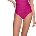 DKNY Women's Triangle Halter Neck One Piece Swimsuit with Tummy Control, XL