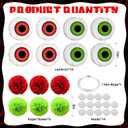 2 x 14Pcs Halloween Eyeballs Hanging Paper Lanterns Party Decorations with Hooks and Ropes Halloween Spooky Decor for Home Garden Patio Outdoor Indoor