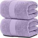 White Classic Luxury Soft Bath Sheet Towels - 650 GSM Cotton Luxury Bath Towels Extra Large 35x70 | Highly Absorbent and Quick Dry | Hotel Quality Extra Large Bath Towels Oversized, Lavender, 2 Pack