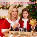 Black Metal Santa Claus & Nativity Scene Advent Calendar 2025 with Five Pointed Star Rotation Wooden Base for Interactive Christmas Countdown, Christmas Decorations Indoor to Welcome Celebrate (Nativity)