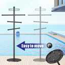Weighted Pool Towel Rack Outdoor, Stainless Steel Removable Towel Tree