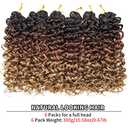 GoGo Curl Crochet Hair for Women Water Wave Curly Crochet Hair Wavy Human Hair Deep Wave Beach Curl Crochet Synthetic Hair Extensions (12 inch(Pack of 6), 1B/30/27)