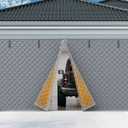 Car Garage Door Insulation Kit Fits 8x7 FT, Magnetic Thermal Insulated Door Curtain for Winter, Thermal Door Cover for Cold with Thickened Cotton, Garage Door Screen for 1 Car - Gray
