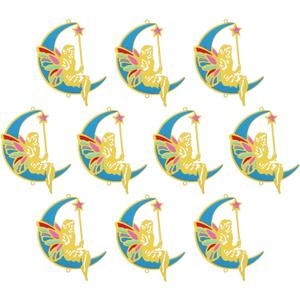 10pcs Suncatcher Parts Metal Blue Fairy Window Pendant DIY Part Ornament DIY Part Hand-Crafts
