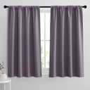 RYB HOME 54 inch Blackout Curtains for Living Room, Rod Pocket Thermal Insulated Small Window Drapes Room Darkening Shades for Bedroom Studio Dorm, W 42 x L 54 inch, Set of 2 Panels, Greyish Purple