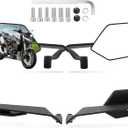 Motorcycle Rear View Mirrors, Stealth Wind Wing Side Mirrors Compatible with 2025 Kawasaki Z400 Z650 Z900 Z1000 Duke 125 200 250 390 690 790 1290 MT03 MT07 etc (Large Mirror(Normal))