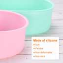 HARFINGTON 3 Pcs Round Cake Pans 7.8" Nonstick Quick Release Silicone Cake Mould Bakeware Tools for Baking Cupcakes Bread Pizza, Green