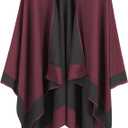 OWIF Women's Shawl Wraps Open Front Poncho Cape Oversized Sweaters Casual Cardigan Shawls for Fall Winter, One Size 