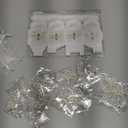MTLEE 100 Piece Baptism Set Includes Mini Rosary Favors, Favor Boxes, Organza Bags, Thank Tags - Christian Gifts (Silver)